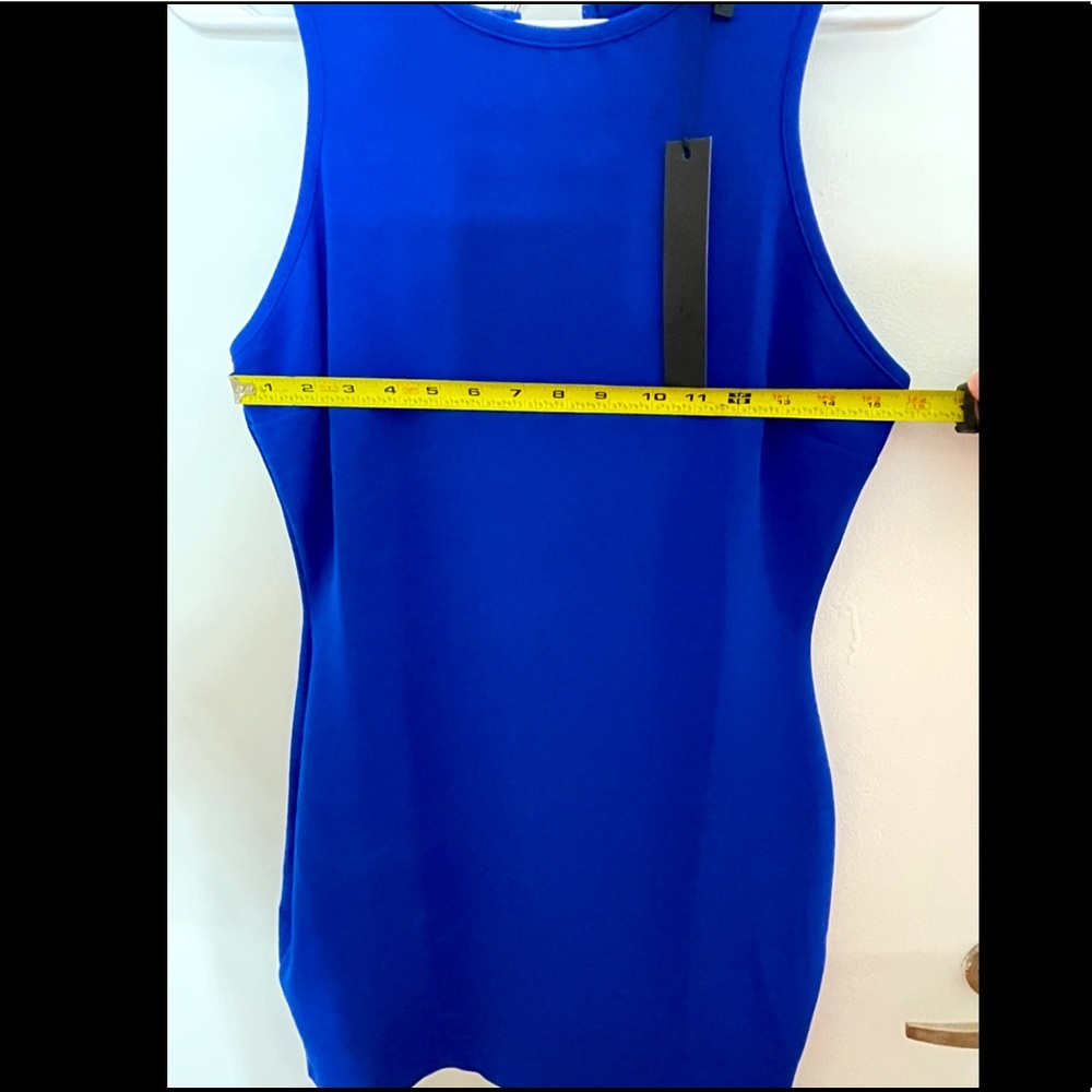 SYMPHONY BRAND NEW Blue fitted dress size LARGE - Picture 3 of 7